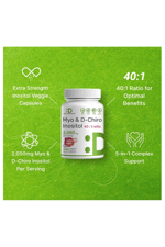 DEAL SUPLAMENT Myo-Inositol  D-Chiro Inositol  (40:1)  2,050mg  240 Veggie Capsules  with Folate, Vitamin D3  Vitex  Hormonal Balance.Abd Menşei.51.