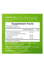 DEAL SUPPLEMENT 5-HTP 200mg  240 Capsul, 98% African Derived Griffonia Seed Extract  Plus Active L Theanine, L Tryptophan, GABA  Relaxation.Usa Menşei.49.