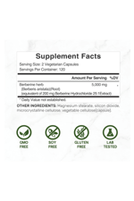 DEAL SUPPLEMENT Berberine Max  5000mg  240 Veggie Capsul – 97% Pure Berberine HCL – 25:1 Root Extract .ABD MENŞEİ.54.