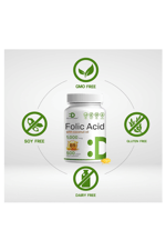 DEAL SUPPLEMENT Folic Acid 1000 mcg (1 mg), 500 Coconut Oil Softgels  Bioavailable Prenatal (Vitamin B9). Usa Menşei.44.