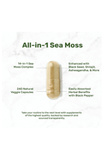 DEAL SUPPLEMENT Irish Sea Moss 7000mg  240 Veggie Capsul – 14 Superfood Complex – Shilajit, Black Seed Oil, Ginger.44.