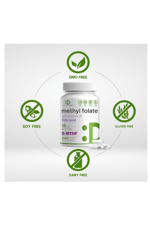 DEAL SUPPLEMENT L Methylfolate 15mg  240 Veggie Capsul – Active Folic Acid Form (5-MTHF), Bioavailable Methylated Folate – Prenatal, Energy, Brain Support.Usa Menşei.4146