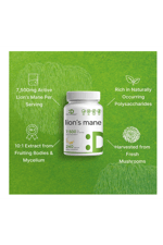 DEAL SUPPLEMENT Lions Mane Mushroom  7500mg   240 Capsules – Active Fruiting Body  Mycelium 10:1 Extract – Natural Brain Nootropic  Immune Booster – Non-GMO.47.