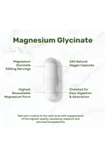 DEAL SUPPLEMENT Magnesium Glycinate 500mg, 240 Veggie Capsul.Abd Menşei. 4045