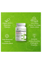 DEAL SUPPLEMENT  Organic 10-in-1 Mushroom  8,000mg Per Serving, 240 Capsules – Lions Mane, Turkey Tail, Reishi, Cordyceps & More Mushroom Complex – Immune, Energy & Nootropic Brain Support .4246