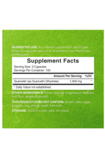 DEAL SUPPLEMENT Quercetin 1000mg  300 Capsul Immune Support High Bioavailable Flavonoids Antioxidant.ABD Menşei 48.