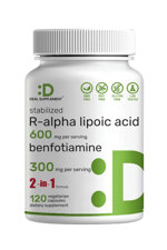 DEAL SUPPLEMENT R Alpha Lipoic Acid 600mg  Benfotiamine R-ALA 120 Veg Capsul.Usa Menşei.57.