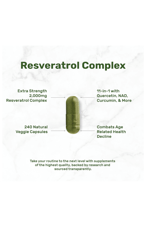 DEAL SUPPLEMENT  Resveratrol Complex 2,000mg, 240 Veggie Capsules – NAD, Quercetin, Curcumin, Grape Seed & More – Healthy Aging Antioxidant for Energy & Brain Support .Abd Menşei.