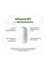 DEAL SUPPLEMENT Vitamin B1 500mg with Benfotiamine, 240 Capsul  2 in 1 E.nhanced Formula – Fat  Water Soluble Thiamine B1 Non-GMO, No Gluten.49.