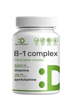 DEAL SUPPLEMENT Vitamin B1 500mg with Benfotiamine, 240 Capsul  2 in 1 E.nhanced Formula – Fat  Water Soluble Thiamine B1 Non-GMO, No Gluten.49.
