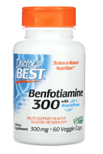 Doctor's Best, Benfotiamine with BenfoPure, 300mg, 60 Veg Caps.3839