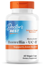 Doctors Best BioAvailable Boswellia + UC-II, Undenatured Type II Collagen Supports Joint Health,Gluten Free, 60 Veggie Caps.