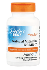 Doctor's Best, Natural Vitamin K2 MK-7 with MenaQ7, 100 mcg, 60 Veggie Capsul.USA 41.