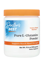 Doctors Best Pure L-Glutamine Powder Supports Muscle Mass Strength,Non-GMO, Gluten Free, Soy Free,Vegan (300 Grams).