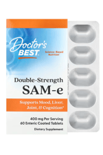 Doctor's Best, SAM-e, Double Strength, 400 mg, 60 Enteric Coated Tablets.Abd Menşei.76.