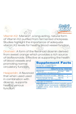 Doctor's Best Vein Support with Diosvein & Menaq7, Vitamin K2, Diosmin ve Hesperidin 60 Veg Capsul.Made ın Usa.45.