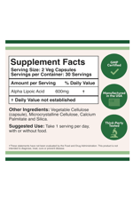 Double Wood Alpha Lipoic Acid 600mg  60 Capsul.36.
