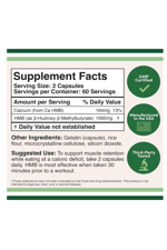 Double Wood HMB Supplement, Third Party Tested, Made in USA, 120 Capsules, 1000mg.39.