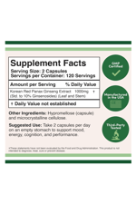 Double Wood Korean Red Panax Ginseng Extract 1000mg  240 Veg Capsul.43.