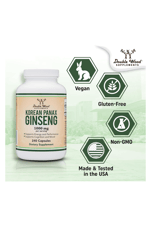 Double Wood Korean Red Panax Ginseng Extract 1000mg  240 Veg Capsul.43.