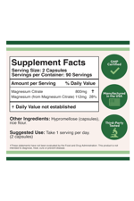 Double Wood  Magnesium Citrate 800mg 180 Capsul USA 39.