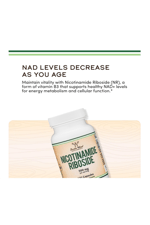 Double Wood  NR NAD+ (Nicotinamide Riboside) Hydrogen Malate 120 Capsul.