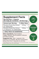 Double Wood Rhodiola Rosea Extract 500mg, 120 Vegan Capsul.39.