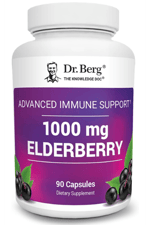 Dr. Berg Black Elderberry  15,000 IU Vitamin D, 60 mg of Zinc, & 90 mg of Camu Camu - (4-in-1) Sambucus Elderberry Immune Support - 90 Capsules.Abd Menşei.55.