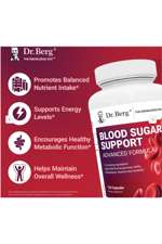 Dr. Berg  Blood Sugar Support Advanced Formula with Chromium & Potassium 120- Vegetable Capsul.Abd Menşei.64.