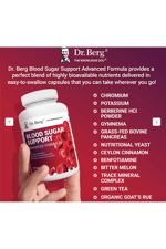Dr. Berg  Blood Sugar Support Advanced Formula with Chromium & Potassium 120- Vegetable Capsul.Abd Menşei.64.
