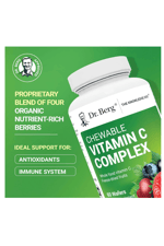 Dr. Berg Chewable Vitamin C Complex - Made with Organic, Non-GMO Berries - 60 Chewable Delicious Wafers.Abd Menşei.57.