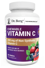Dr. Berg Chewable Vitamin C Complex - Made with Organic, Non-GMO Berries - 60 Chewable Delicious Wafers.Abd Menşei.57.