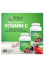 Dr. Berg Chewable Vitamin C Complex - Made with Organic, Non-GMO Berries - 60 Chewable Delicious Wafers.Abd Menşei.57.