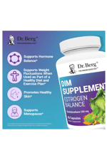 Dr. Berg DIM Supplement Estrogen Balance with Black Cohosh and - 60 Capsules.47.