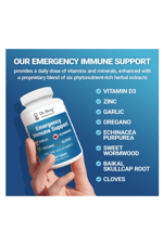 Dr. Berg Emergency Immune Support Echinacea - Potent Blend of Herbal Extracts  2,000 IU Vitamin D  10mg of Zinc - 60 Tablets.