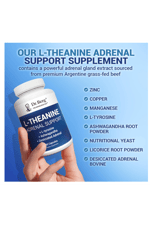 Dr. Berg L-Theanine 200mg - Includes Zinc, Copper, L-Tyrosine – L-Theanine - for Relaxation, and Mental Clarity* – 90  Capsules.Abd Menşei.58.