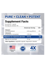 Dr. Berg Maximum Strength 4-in-1 Chelated Magnesium Glycinate with Clean 150 Capsul.Abd Menşei.55.