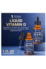Dr. Berg Maximum Strength Vitamin D3 K2 Likid Drops with MCT Oil – 5,000 IU 30ml.45.