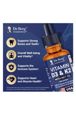 Dr. Berg Maximum Strength Vitamin D3 K2 Likid Drops with MCT Oil – 5,000 IU 30ml.45.