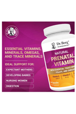 Dr. Berg Natural Prenatal Vita mins for Women (Pregnant & Nursing)  Prenatal Vita mins with Folate, Minerals, Omegas, 11 Powerful Superfoods- 60 Capsules.