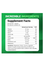Dr. Berg Natural Vitamin B12 1000 mcg with B Complex Blend - Methylcobalamin B12 for Energy, Nerve Health, and Cognitive Function* - Methylated B12 with Folate - 60 Capsules.