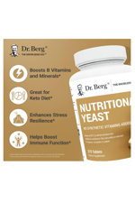 Dr. Berg Nutritional Yeast – Natural B12 Added - All 8 B Vitamin Complex – Organic Vanilla Flavor - 270 Vegan Tablets.57.