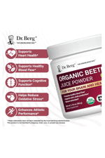 Dr. Berg Raw Organic Beet Powder from Real Earth-Grown Beets – USDA Certified Organic Beet Root Powder to Support Nitric Oxide Levels, Energy, Blood Flow,  Heart Health– 30 Servings.