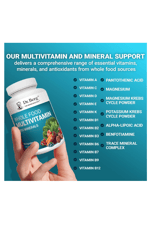 Dr. Berg Whole Food Multivitamin with Minerals - for Men and Women - Includes Premium Whole Food Fruits and Vegetable Blend with Folate, Alpha-lipoic Acid and More - 60 Capsules.64.