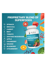Dr. Berg Whole Food Multivitamin with Minerals - for Men and Women - Includes Premium Whole Food Fruits and Vegetable Blend with Folate, Alpha-lipoic Acid and More - 60 Capsules.64.