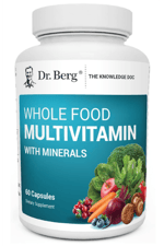 Dr. Berg Whole Food Multivitamin with Minerals - for Men and Women - Includes Premium Whole Food Fruits and Vegetable Blend with Folate, Alpha-lipoic Acid and More - 60 Capsules.64.