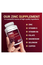 Dr. Berg Zinc 30mg Enhanced with Magnezium, Vitamin D3, Selenium, & Copper - Zinc  for Men & Women - Chelated Zinc for Immune, Skin, Hair, & Nails Support* - 60 Capsul.Abd Menşei.47.