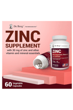Dr. Berg Zinc 30mg Enhanced with Magnezium, Vitamin D3, Selenium, & Copper - Zinc  for Men & Women - Chelated Zinc for Immune, Skin, Hair, & Nails Support* - 60 Capsul.Abd Menşei.47.