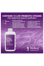 Dr. Berg's Friendly Probiotic Liquid Supplement Drink Mix w/ 12 Live Probiotics Strains.500ML 32 Servis.