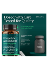 Etta Vita Fibrinolytic Ase Enzymes Lumbrokinase Nattokinase Serrapeptase 60 Slow Release Capsules.Made ın Usa.